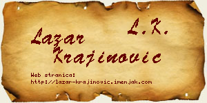 Lazar Krajinović vizit kartica